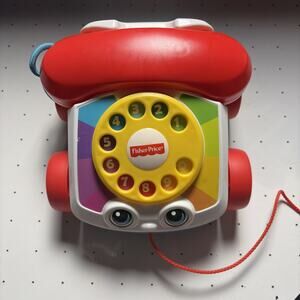 Fisher-Price Toddler Pull Toy Telephone Pretend Phone With Rotary Dial